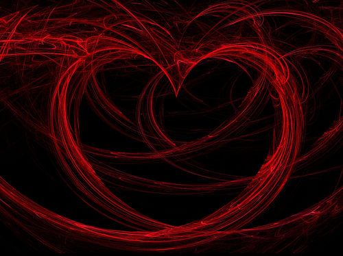 Rood hart op een zwarte achtergrond