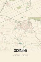 Vintage landkaart van Schagen (Noord-Holland)
