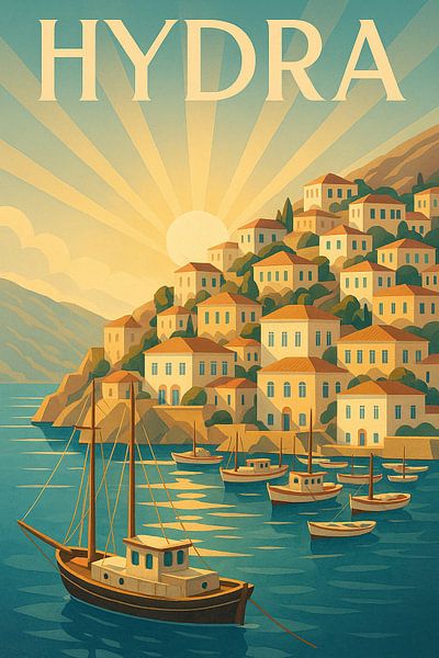 Hydra Griechenland Wandkunst - Zeitloser Inselcharme von Travel Shop