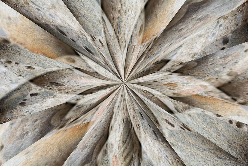 Sternform und schräge Linien aus Beton mit Kieselsteinen von Lisette Rijkers