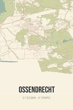 Vintage map of Ossendrecht (North Brabant) by Rezona
