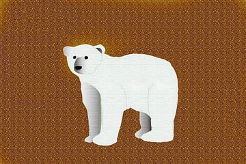 Ours polaire avec taches de panthère en arrière-plan sur Maud De Vries