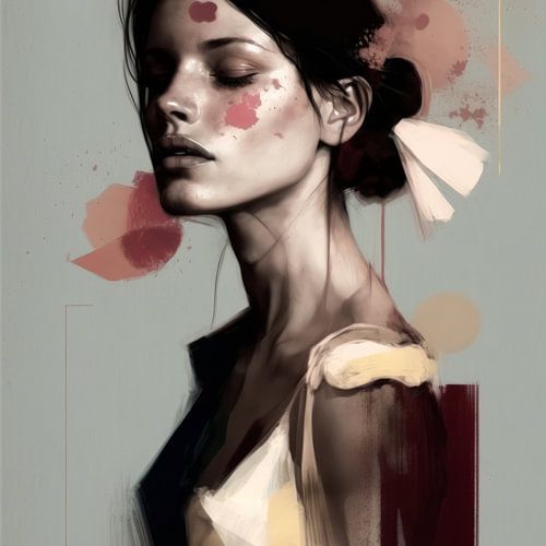 Abstraktes Porträt in Pastellfarben