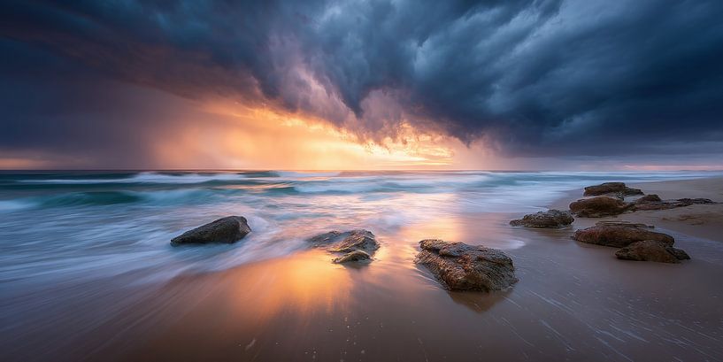 Morgenlicht am Horizont von fernlichtsicht