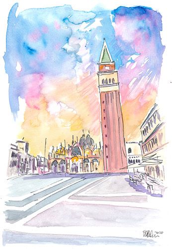 Après-midi tranquille sur la place Saint-Marc à Venise