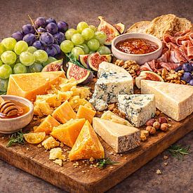 Rustieke Borrelplank met Kaas, Vijgen & Honing van Bert Quaedvlieg