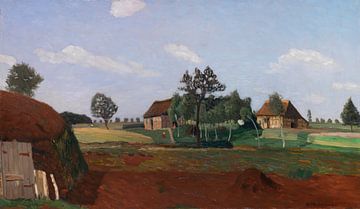 Zomerdag in moeras (aarden hut in moeras), Otto Modersohn