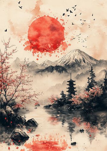 Japanese Ink Wash Serenity