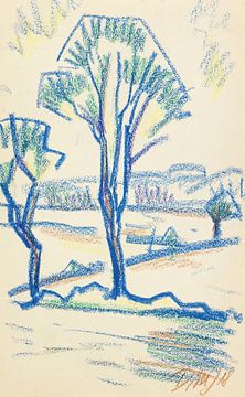 Dorothea Maetzel-Johannsen - Paysage avec arbres (1918) sur Peter Balan