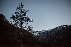 Gletjser in Norwegen in der Abenddämmerung