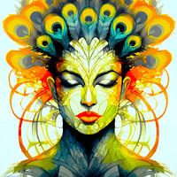 Creative Vibrant peacock feather beauty fusion