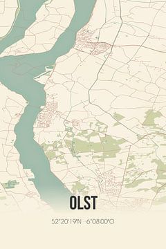 Vintage landkaart van Olst (Overijssel) van Rezona