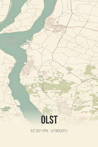 Vintage landkaart van Olst (Overijssel)