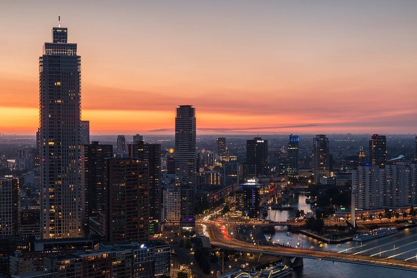 Rotterdam city lights by Ilya Korzelius