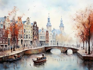 Sketch landscape Amsterdam by PixelPrestige