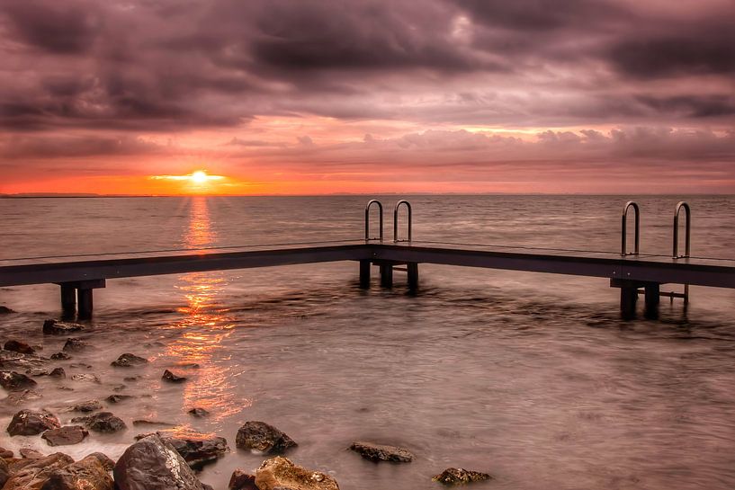Sunrise Ouddorp swimming dock by Marjolein van Middelkoop