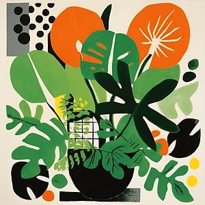 Botanisch orange & grün