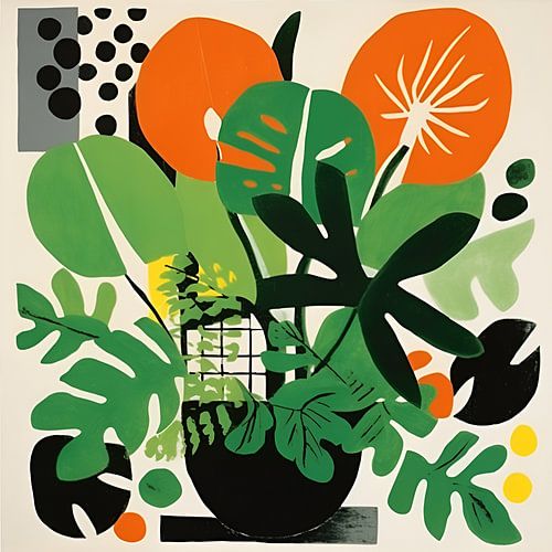 Orange botanique & vert