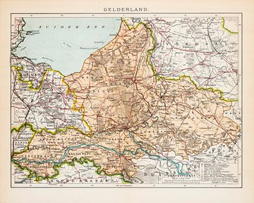 Carte vintage Province de Gelderland ca. 1900 sur Studio Wunderkammer