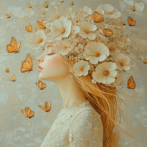 Flowers Woman by Eye catching paintings