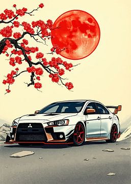 Mitsubishi Lancer Evo VII Ukiyo-e by MIROKKU