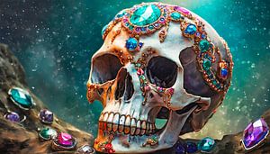 Totenkopf mit Diamanten