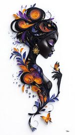 Women's portraits in Paper, Gold and Multicolour by Gelissen Artworks