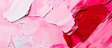 Abstracte kleurencompositie in roze-rood van Poster Art Shop