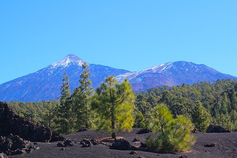 Vue du volcan Teide, couvert de neige, sur l'île canarienne de Tenerife par Ines Porada