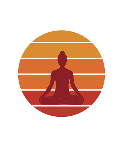 Yoga silhouet vrouw voor zonnige achtergrond I