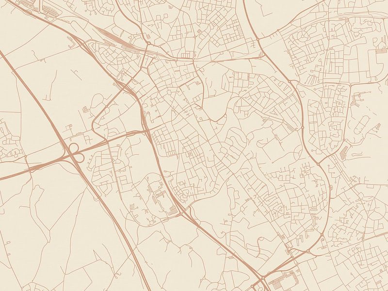 Terracotta style map of Heerlen by De Kaartenwinkel