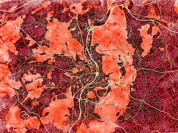 Kaart van Marburg in de stijl 'Amber Autumn' van Maporia