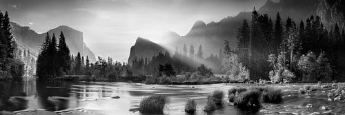 Yosemite National Park USA Californië in zwart-wit .