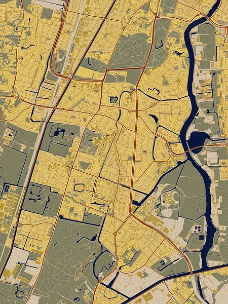 Kaart van Heemstede in de stijl van Gustav Klimt van Maporia