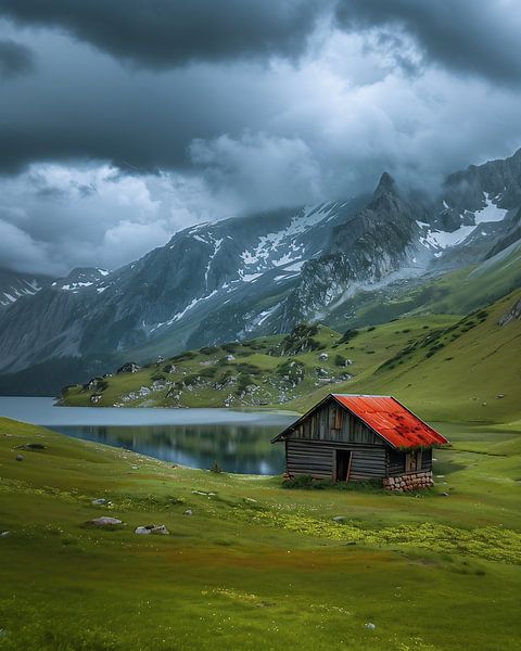 Mystisches Licht über Bergen von fernlichtsicht