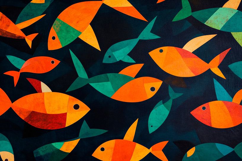 Colour play of the swimmers - fish by Poster Art Shop
