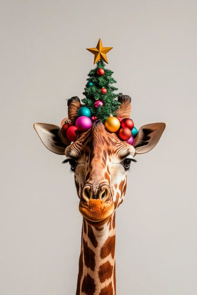 Weihnachtsgiraffe von Poster Art Shop