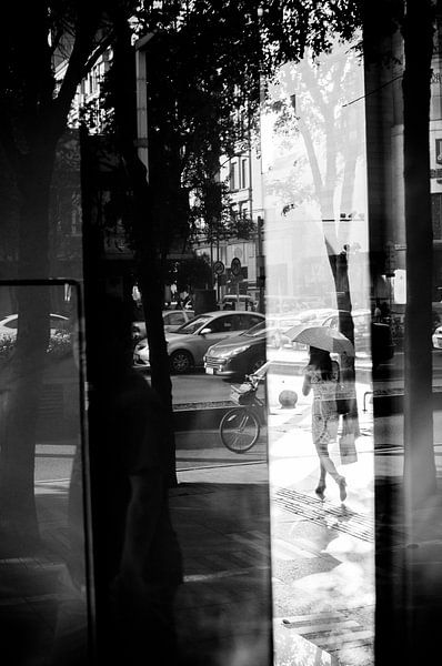 Reflection of woman in Chengdu by Imaginative