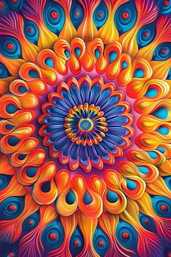 Kleurrijk Mandala met Bloem in het Midden van Art & Soul Creations