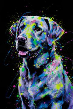 Levendig Labrador Retriever portret - Kleurrijke kunst voor hondenliefhebbers van Poster Art Shop