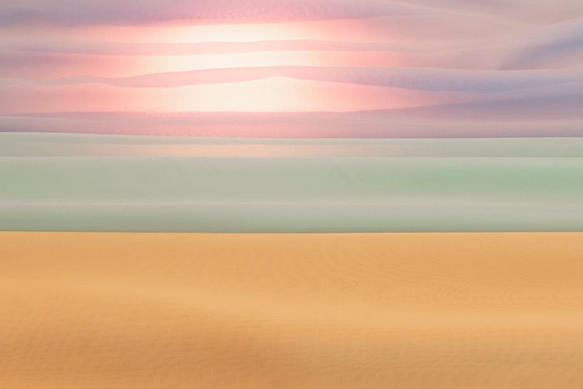 Abstracte weergave van een strandlandschap door middel van doeke von Tonko Oosterink