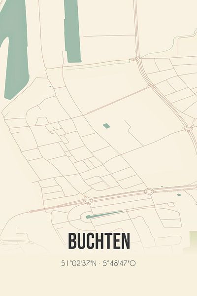 Vintage map of Buchten (Limburg) by Prints of Place