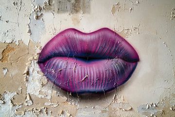 Lèvres sur le mur.