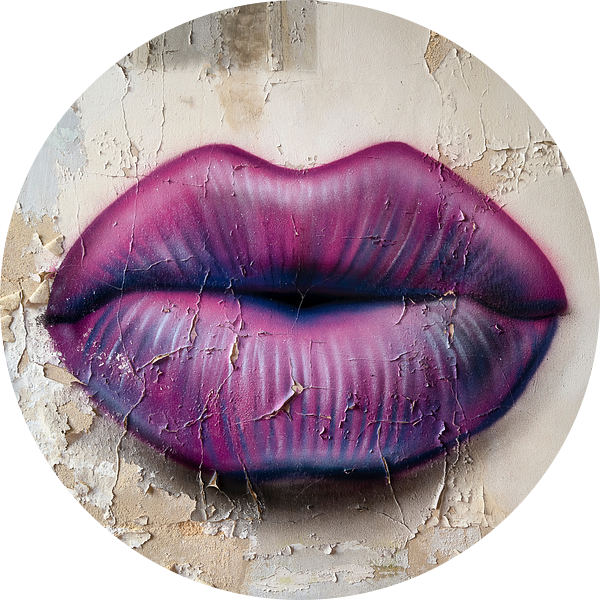 Lippen op de Muur. van Roman Robroek - Foto's van Verlaten Gebouwen