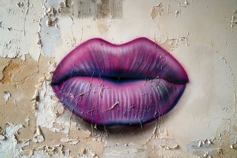 Lippen an der Wand. von Roman Robroek – Fotos verlassener Gebäude