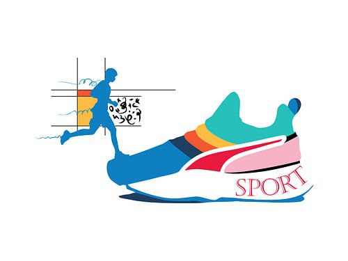 Sportschoen met hardloopsilhouet