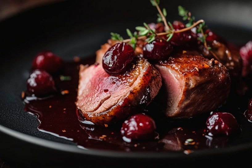 Pheasant with cherries by Poster Art Shop