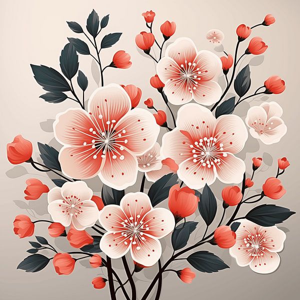 Eine Blütenmischung aus skandinavischem Design und japanisches Design. von Animaflora PicsStock