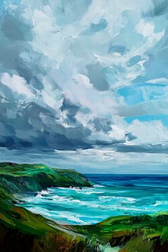 Küstenlandschaft mit Wolken von Poster Art Shop