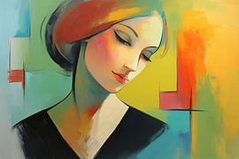Vrouwenportret | Colorful Contemplation van De Mooiste Kunst